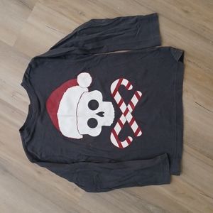 Christmas skull / candy cane long sleeve shirt